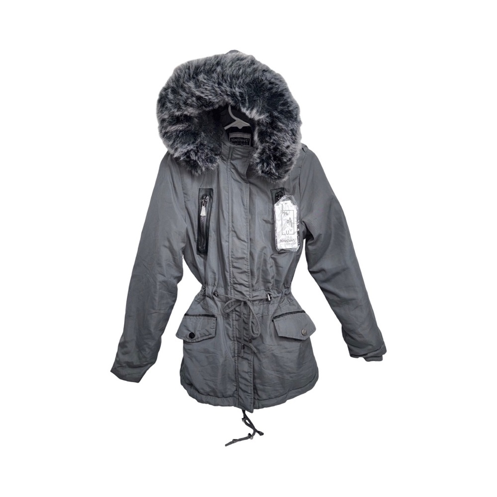 Brookstone Charcoal Utility Jacket with Plush Hood